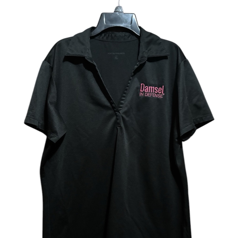 Damsel in Defense Black Polo Shirt